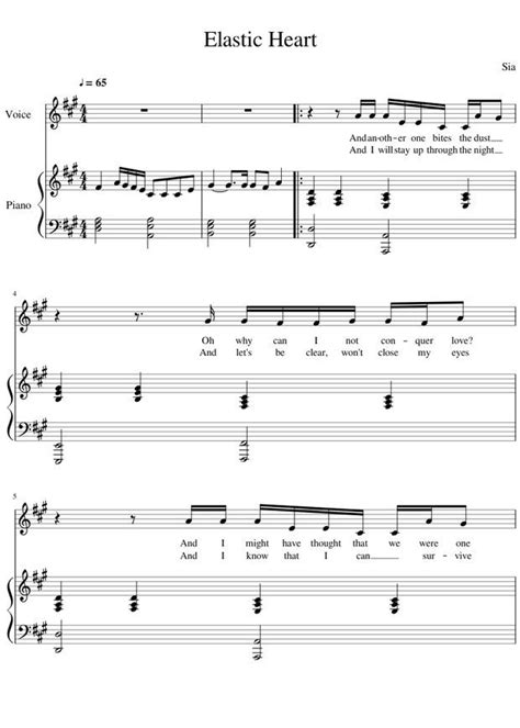 Elastic Heart By Sia Sia Digital Sheet Music For Piano | Hot Sex Picture