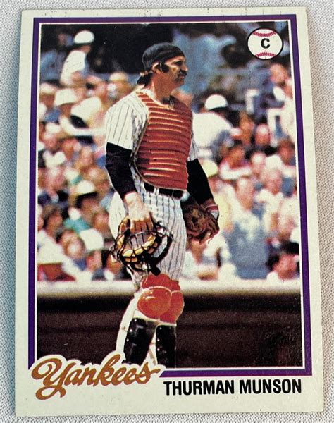 Lot 1978 Topps 60 Thurman Munson New York Yankees Baseball Card