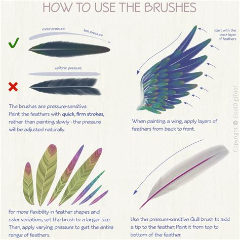 35 Dynamic Feather Brushes For Procreate Design Cuts