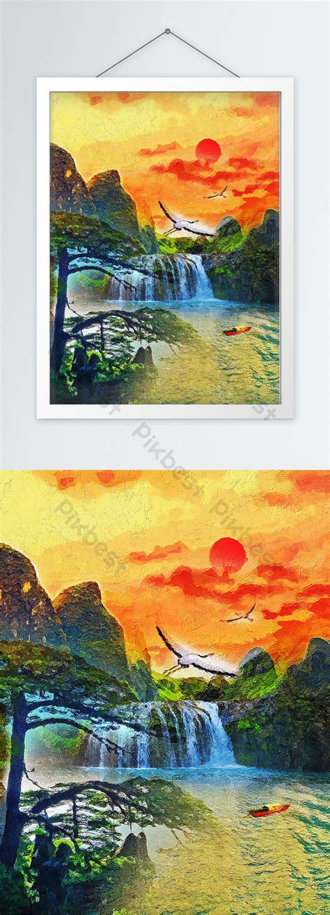 Oil Painting Landscape Decors & 3D Models | PSD Free Download - Pikbest