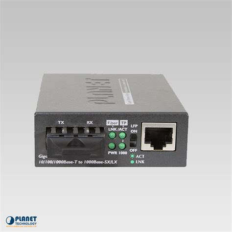 Planet (GT-802S) 10/100/1000Base-T to 1000LX Gigabit Media Converter ...