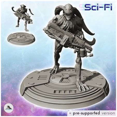 Hartolia Miniatures Guerrier Extraterrestre Avec Longues Queues De