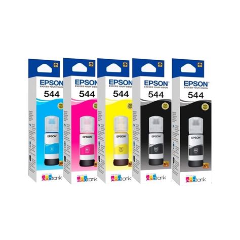 Kit 5 Refil Tintas Epson T544 Original L1110 L3110 L3150 L3160 L3210