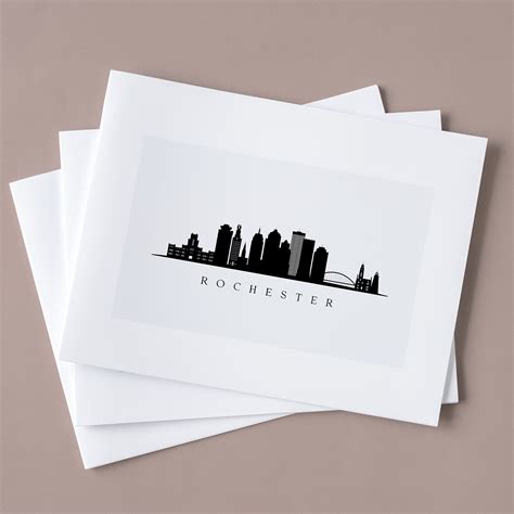 Rochester Skyline Print Rochester Ny Black Silhouette Digital Print Rochester Printable Wall