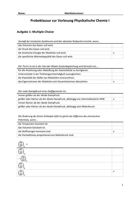 PC1 SS 2023 Probeklausur 2 Lösung Probeklausur zur Vorlesung