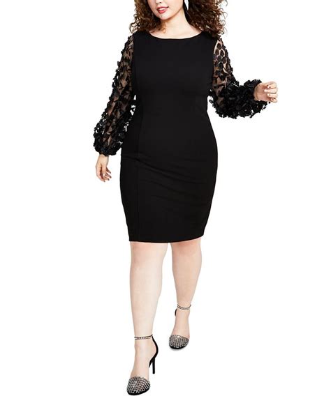 Eliza J Plus Size Floral Appliqué Sheath Dress Macys