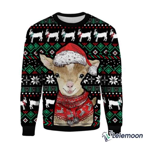 Goat Christmas Sweater Lelemoon