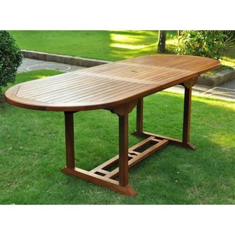 Table Ovale Extensible En Teck L 120 180 X L 90 X H 75 Achat Vente