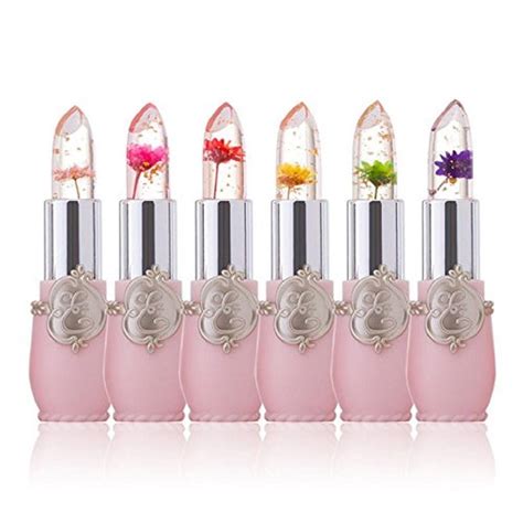 Pack Of 6 Crystal Flower Jelly Lipstick Firstfly Long Lasting