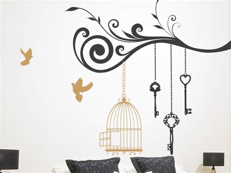 Sticker Branche Cage Oiseaux 4 Magic Stickers