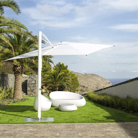 10 Square White Cantilever Tilt Umbrella Base White Base Frame