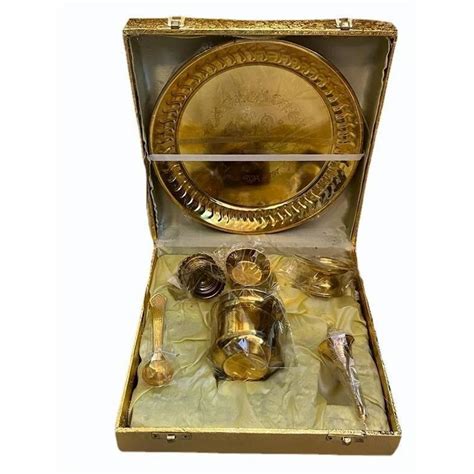 Brass Gold Plated Pooja Thali Set 7 Inches At Rs 600 Piece In Jaipur