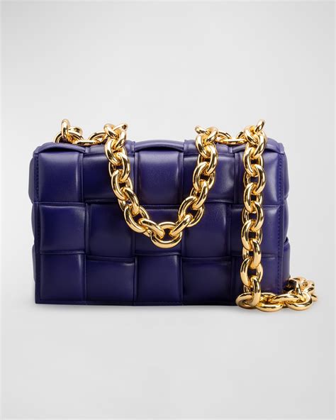 Bottega Veneta Chain Cassette Padded Intrecciato Crossbody Bag In Unicorn Gold Modesens