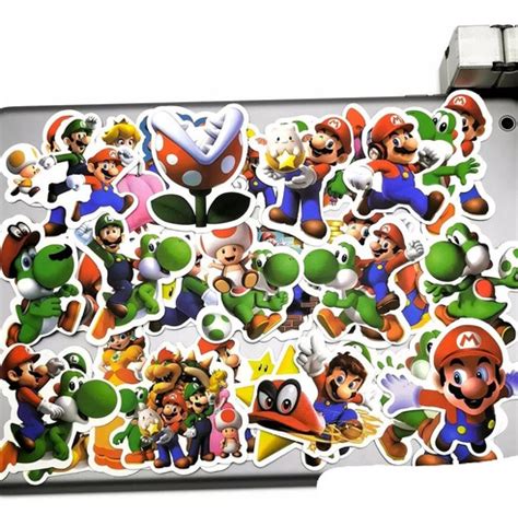 Stickers Calcoman As Mario Bros Nintendo Luigi Videojuego Cuotas