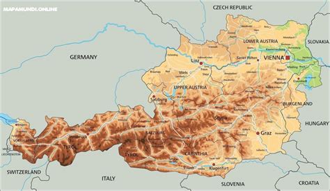 Mapa de Austria Político Físico Turístico En Imágenes 2025