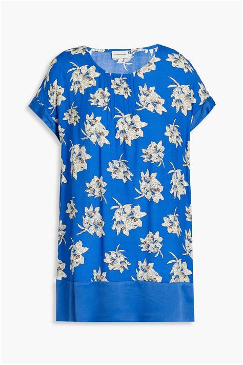 By Malene Birger Pintucked Floral Print Woven Top The Outnet