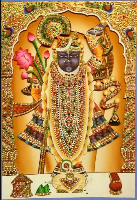 Shreenathji Tanjore Painting With Frame SoulSpaze