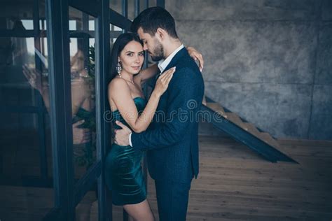 Photo Of Formalwear Couple Wear Tuxedo Banner Formalwear Couple Isolated On White Stock Image