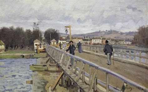 Reproducciones De Bellas Artes Footbridge En Argenteuil 1872 De Alfred