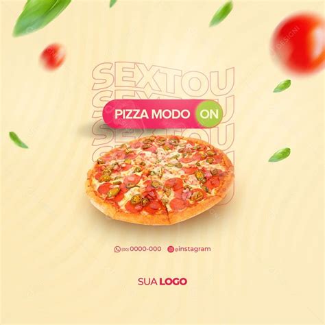 Sextou Pizza Modo ON Pizzaria Social Media PSD Editável zip em 2024