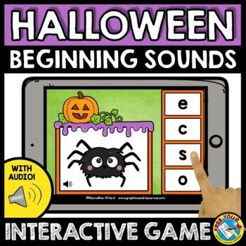 Halloween Beginning Sounds Boom Cards Phonemic Awareness Activity