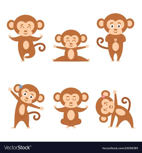 Monkey practicing yoga Royalty Free Vector Image