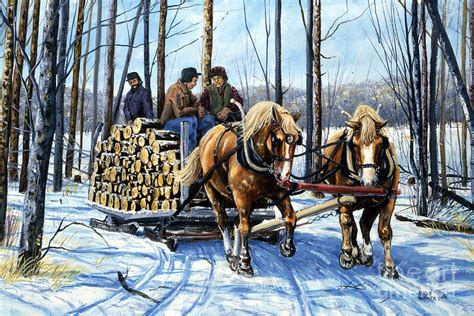 Hauling Logs Painting By Roger Witmer Fine Art America