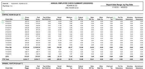 Annual Payroll Summary Report Template