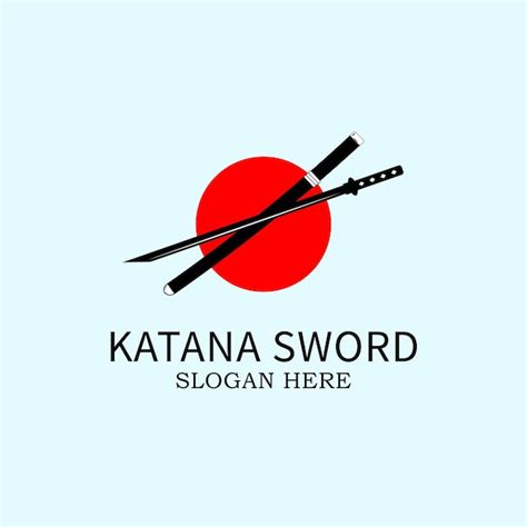 Cone Do Logotipo Da Arte Da Linha Da Espada Katana E Design De