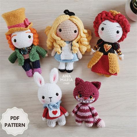 E Book Crochet Pattern Amigurumi Pdf Pack Alice In Wonderland Etsy