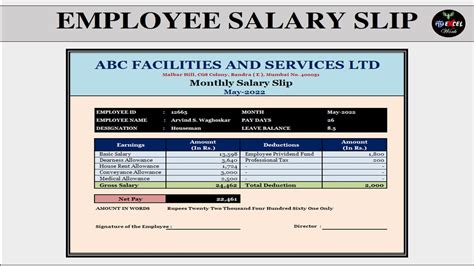 Salary Slip Payslip Automated Salary Slip Automated Excel