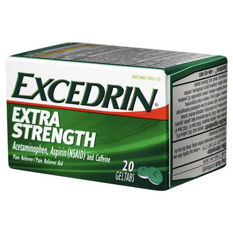 Excedrin Extra Strength Pain Reliever Gel Tabs Acetaminophen Aspirin