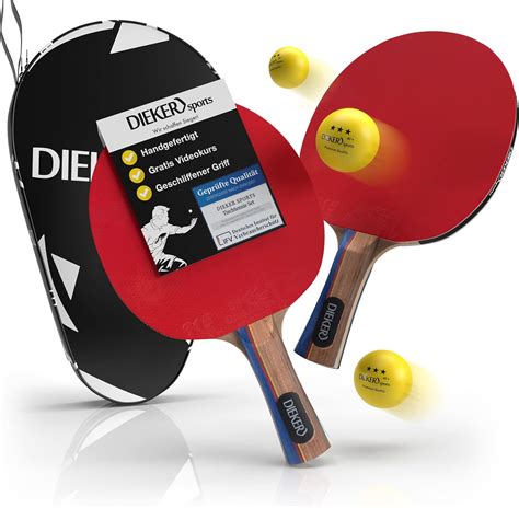 DIEKER SPORTS Tischtennisschläger Profi Set 2X Tischtennis Schläger