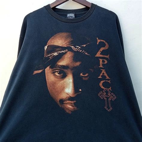 Kaos Vintage Long Sleeve 90s 2 Pac Exodus Tupac Shakur Vtg Rap Tee Rap