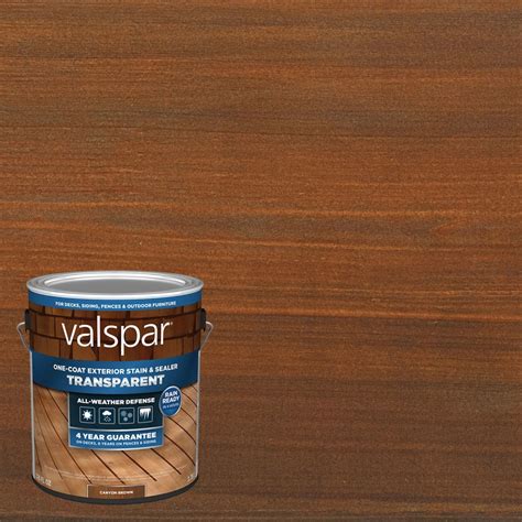 Valspar Pre-Tinted Canyon Brown Transparent Exterior Stain and Sealer ...