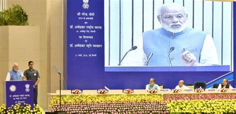 The Prime Minister Shri Narendra Modi Delivering The Dr Ambedkar