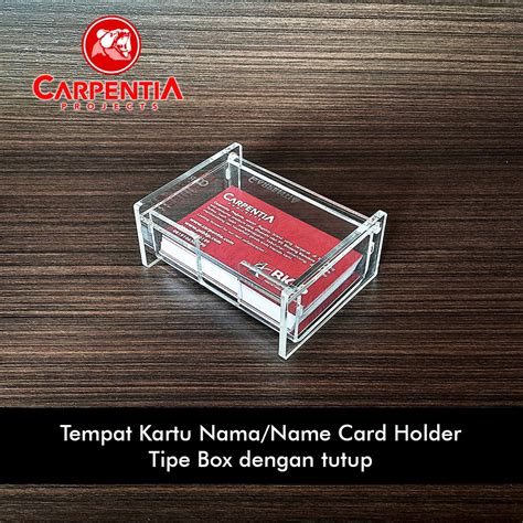 Jual Box Kartu Nama Akrilik Dengan Tutup Engsel Acrylic Name Card