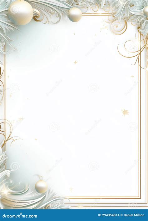 Angel Ornaments Watercolor Winter Border Stock Illustration