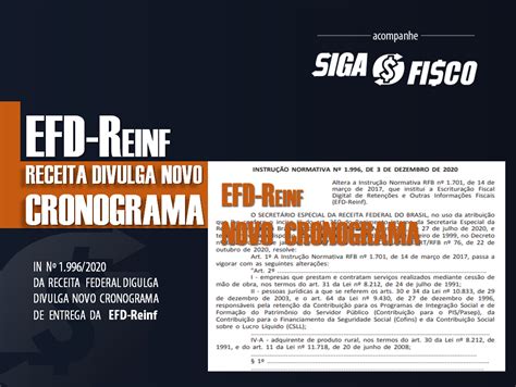 Efd Reinf Receita Federal Divulga Novo Cronograma De Entrega Do E