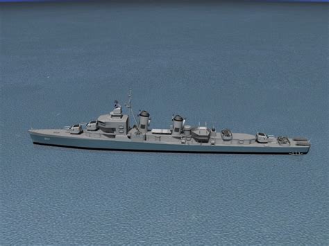 Sumner Class Destroyer Dd Uss Bristol D Model Rigged Cgtrader