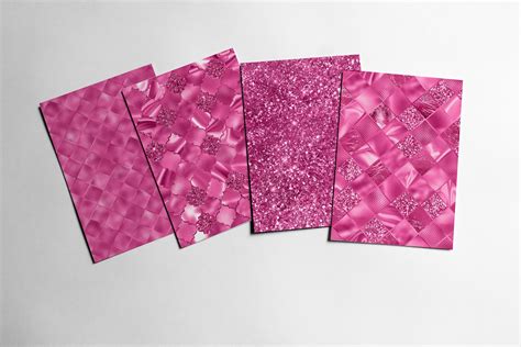 Luxury Hot Pink Digital Paper Glam Glitter Sequin Textures Bright Pink