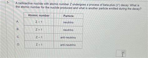 Solved 5 A Radioactive Nuclide With Atomic Numb SolutionInn