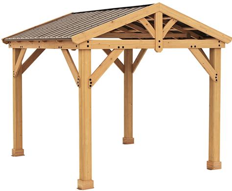 Yardistry Meridian 10x10 Cedar Wood Pavilion Kit Ym11909com