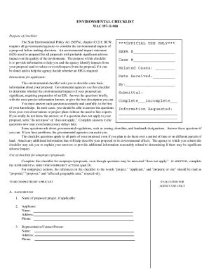 Fillable Online SEPA Review Request Application And Submittal Checklist