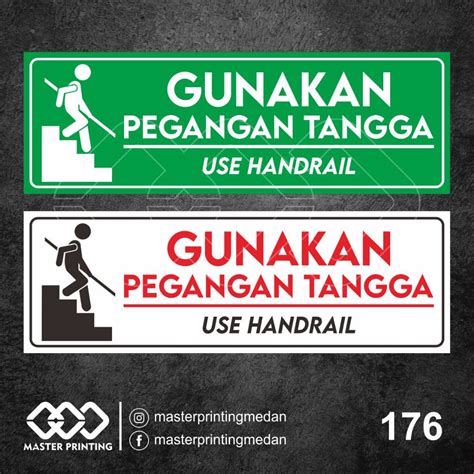 Jual Stiker Gunakan Pegangan Tangga Use Handrail Sticker Vinyl