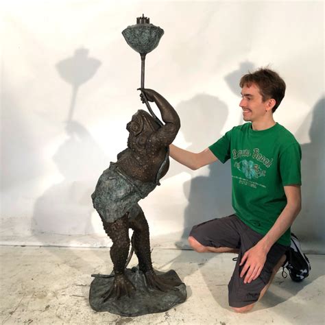 Bronze Whimsical Frog Fountain Sculpture Metropolitan Galleries Inc