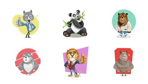 Animalcharacterscollectionvol1 Vector Premium