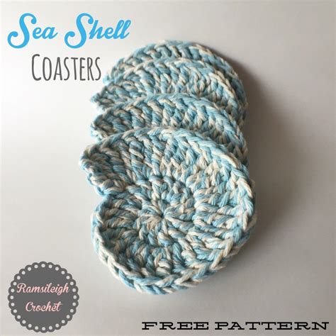 Sea Shell Coasters Free Pattern Crochet Coaster Pattern Crochet