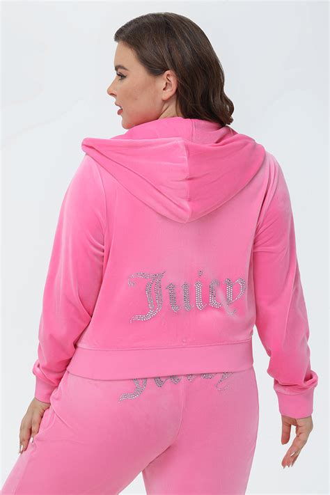 Plus Size Og Big Bling Velour Hoodie Juicy Couture