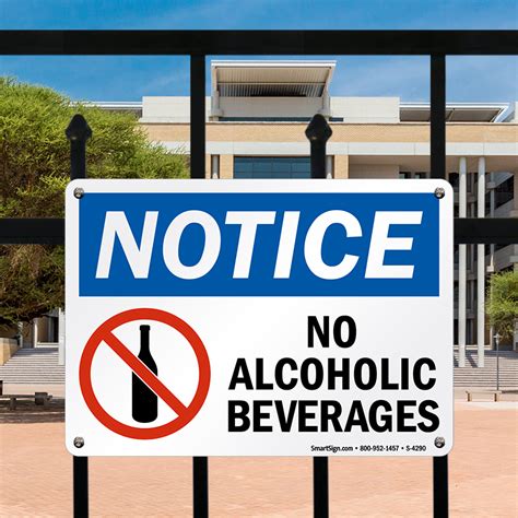 Notice No Alcoholic Beverages Sign Sku S 4290